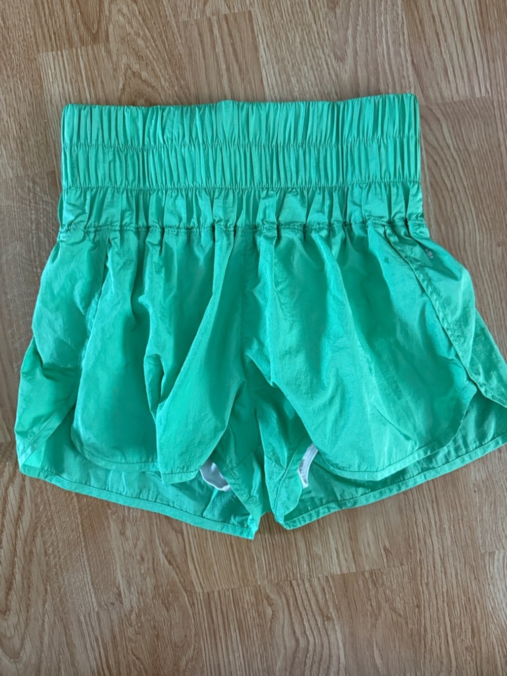 Free People Mint Green High-Waist Ruched The Way Home Athletic Shorts